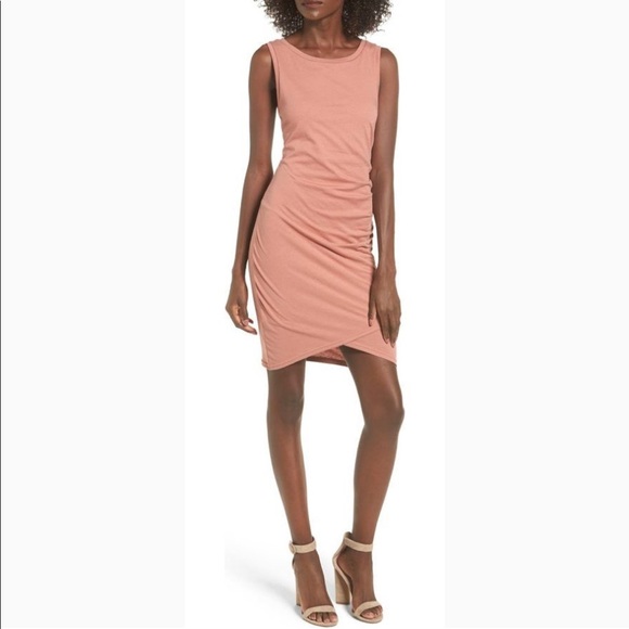 leith ruched bodycon dress